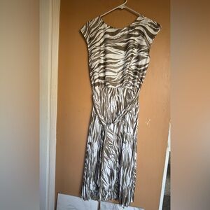 Nine West Brown and White Maxi Dress Size M